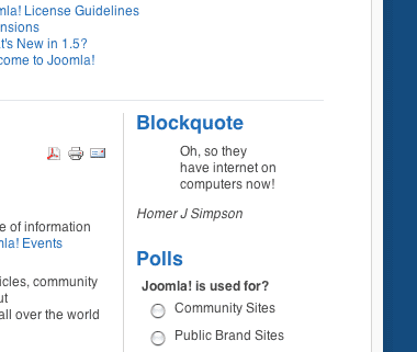 Blockquote Module shown in Joomla