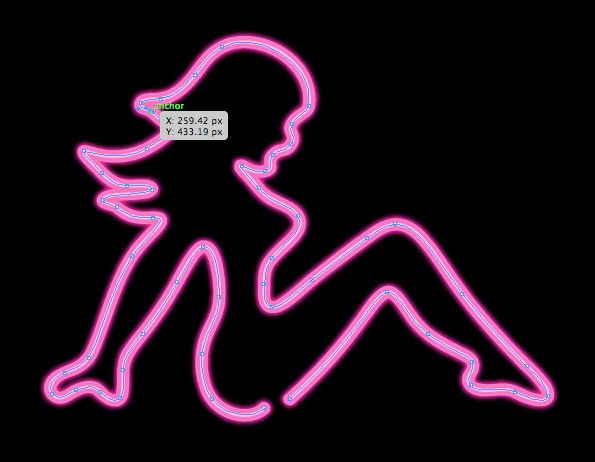 Neon Mudflap Girl